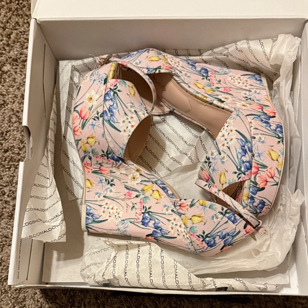 Aldo Women's Floral Wedge Heels - Multicolor - Picture 1 of 3